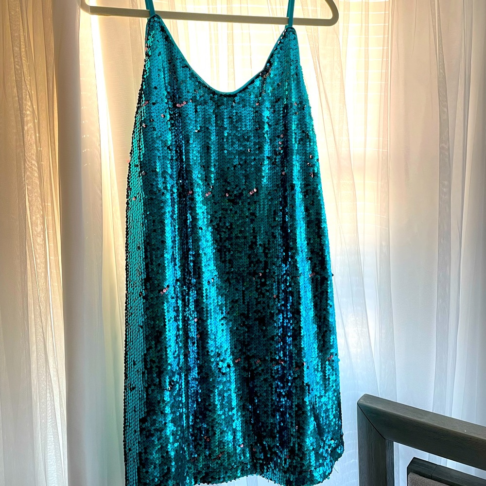 Funky bachelorette/party/costume dress (green/turquoise)